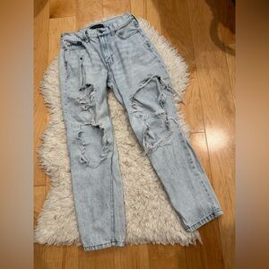 AEROPOSTALE baggy mom jeans high waist distressed size 2